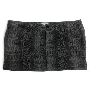 Grey Black Snake Mini Low Rise Skirt